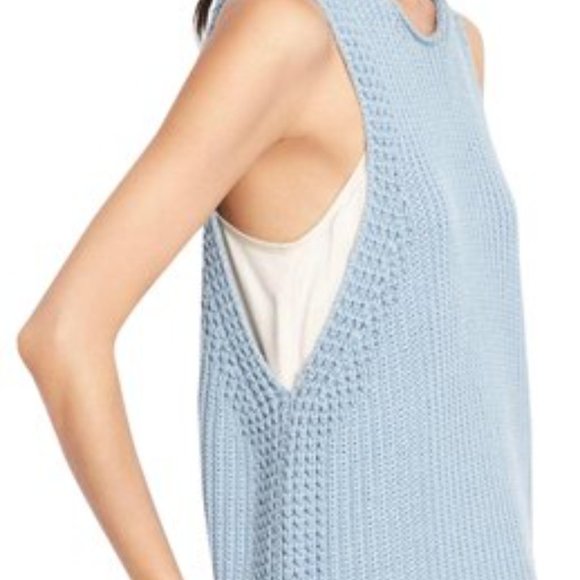 VINCE Waffle Stitch Knit Sleeveless Sweater Tank Size S - Picture 2 of 10